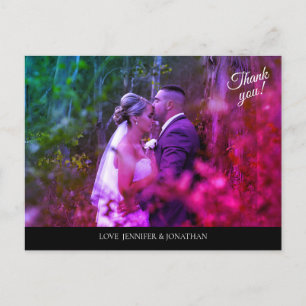 Photo couleur et carte postale Merci noir