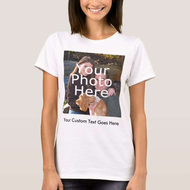 Photo couleur et message T-shirt femme (Devant)