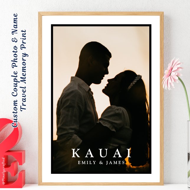 Photo Couple personnalisée & Nom Mémoire de voyage (Créateur téléchargé)