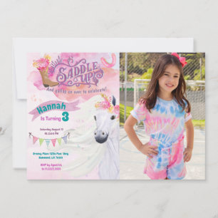 Photo Cowgirl Anniversaire Invitation Cheval Invit