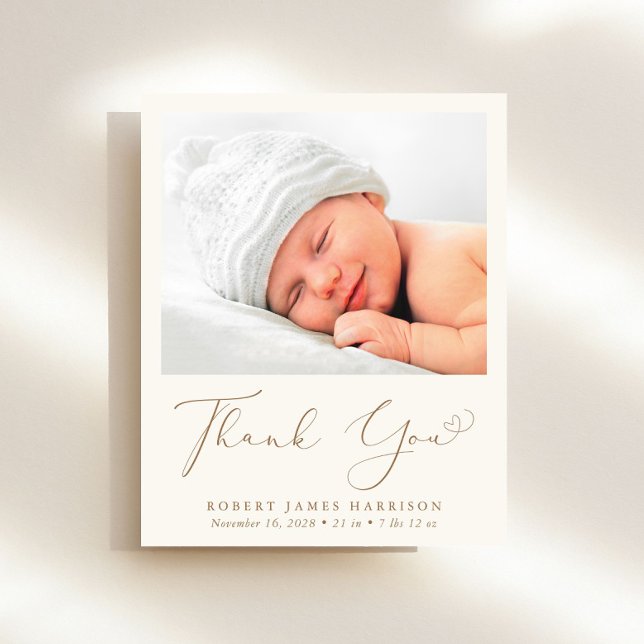 Photo Cream Gold Merci Faire-part de naissance (Créateur téléchargé)