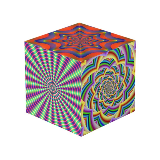 Photo Cube avec images fractales (Angle devant)
