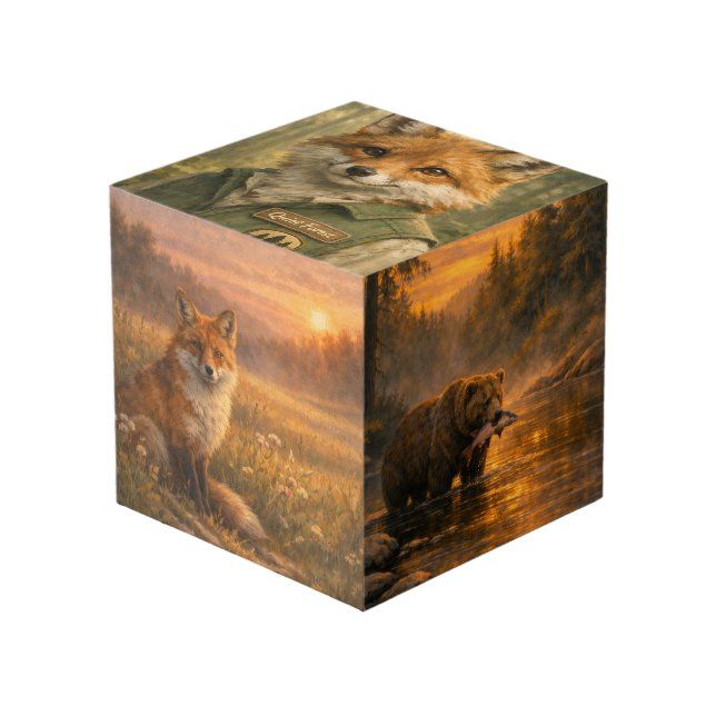 Photo Cube de faune forestière — Loup, Hibou, Renard et  (Angle devant)