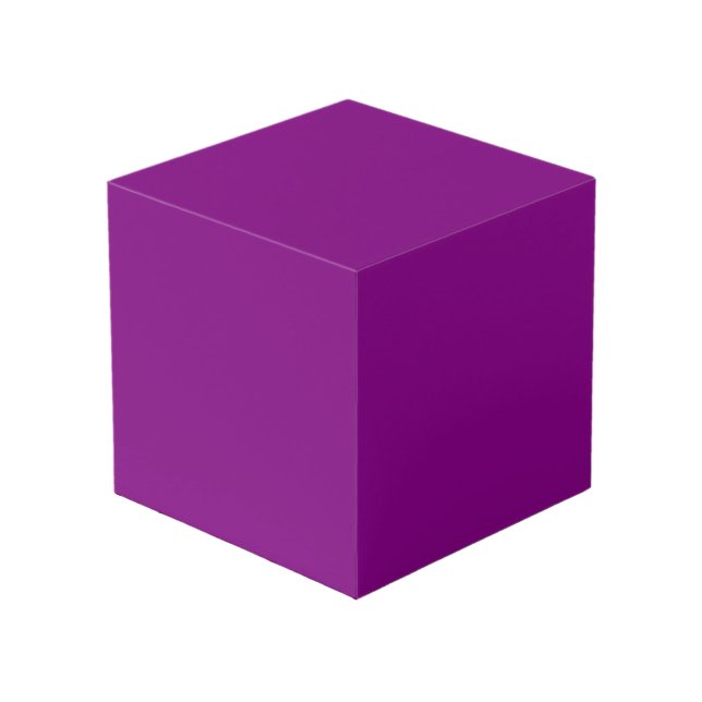 Photo Cube pourpre en couleur solide (Angle devant)