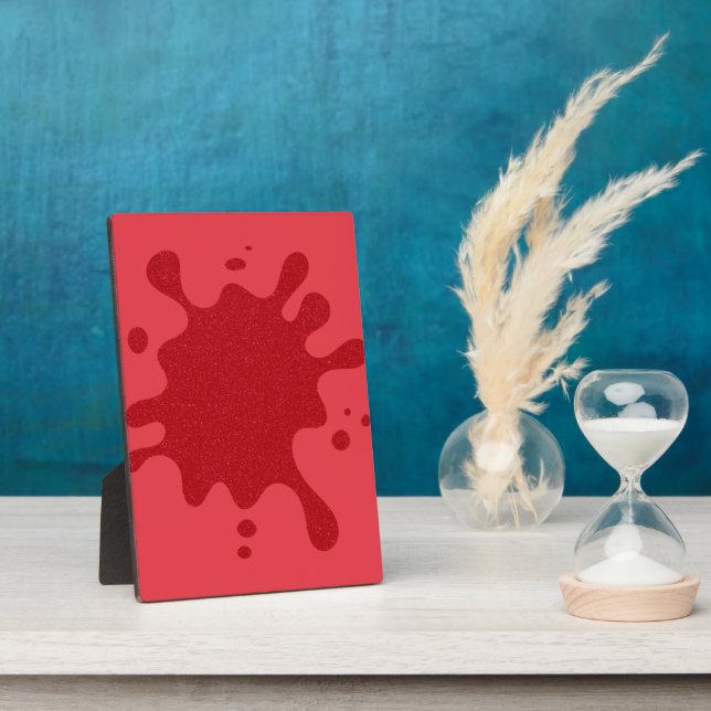 Photo Custom Tomato Red Splash Display Plaque (Côté)