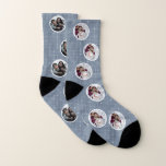 Photo Custom Wedding Groomsmen Dusty Blue Wedding<br><div class="desc">Customize this Custom Wedding Groomsmen Dusty Blue Wedding Photo Socks for your next wedding. This personalized Custom Wedding Groomsmen Dusty Blue Wedding Photo Socks veut make your wedding a special, personalized event for your family and friends. Your guests veut faire love how this Custom Wedding Groomsmen Dusty Blue Wedding Photo...</div>