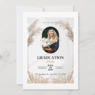 Photo customisée Boho Graduation Party Invitation