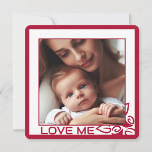 Photo customisée Red Floral Love Me Flat Card