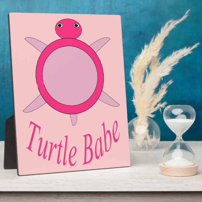 Photo Cute rose Tortue Babe Plaque (Côté)