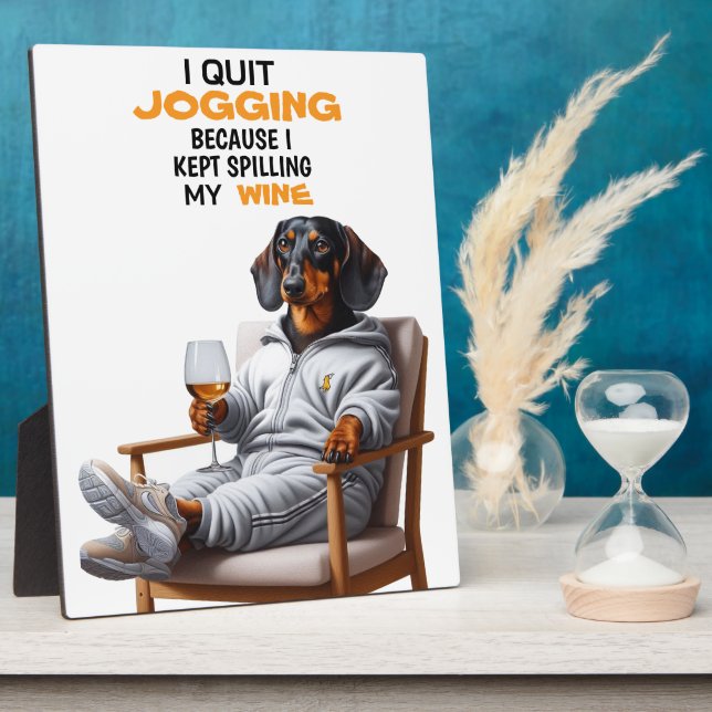 Photo Dachshund Wine Tabletop Plaque with Easel (Côté)