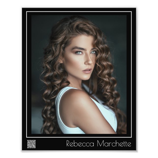 Photo d'acteur au bord de la ligne 8x10 | Code QR (Devant)