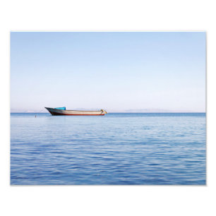Photo d'art fine de l'océan paisible et du bateau