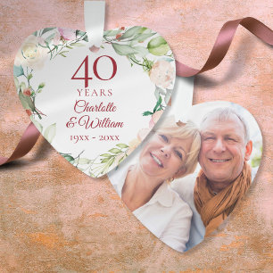 Photo de 40e anniversaire de mariage à motif flora