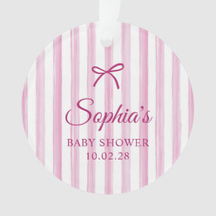 Photo de Baby Shower aux Bandes Peintes Rose Pâle