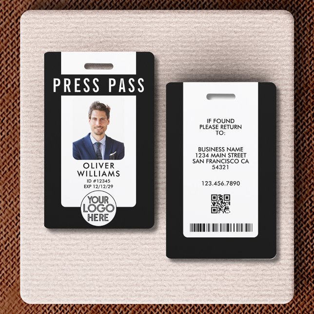 Photo de badge de presse moderne avec logo d'entre (Créateur téléchargé)