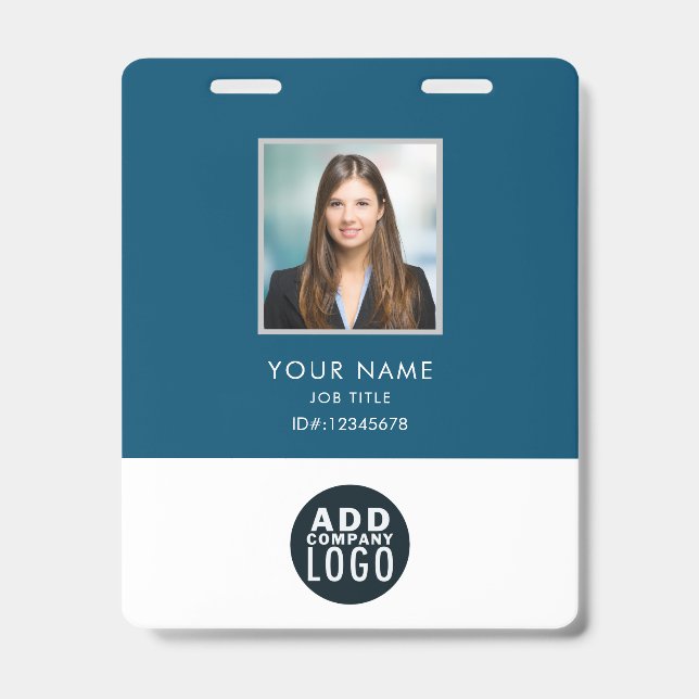 Photo de badge d'employé d'entreprise avec code-ba (Avant)