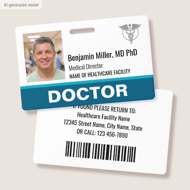 Photo de badge d'identification de médecin infirmi (Créateur téléchargé)