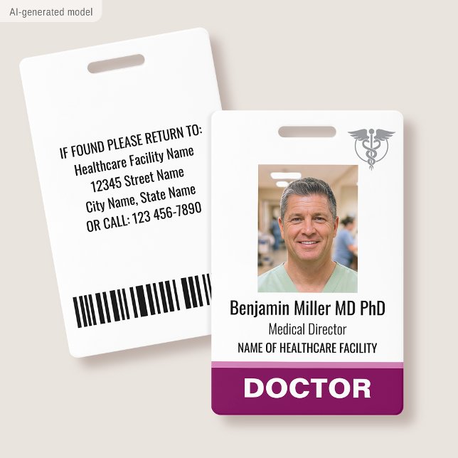 Photo de badge d'identification de médecin infirmi (Créateur téléchargé)