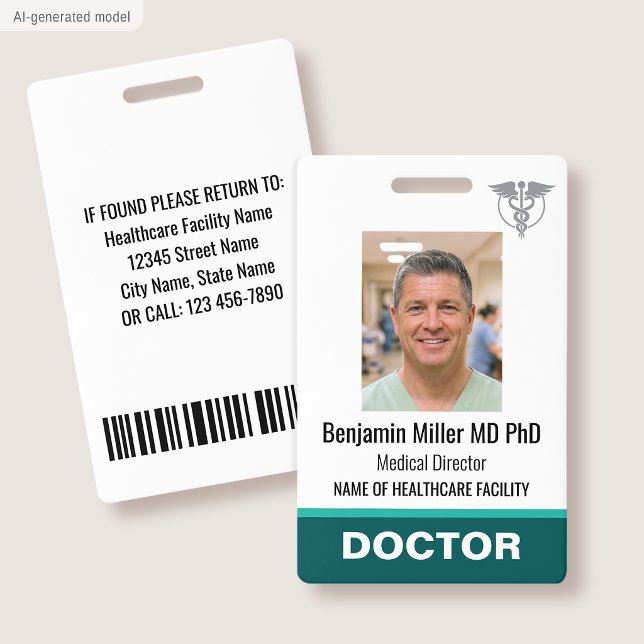 Photo de badge d'identification de médecin infirmi (Créateur téléchargé)
