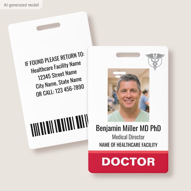 Photo de badge d'identification de médecin infirmi (Créateur téléchargé)