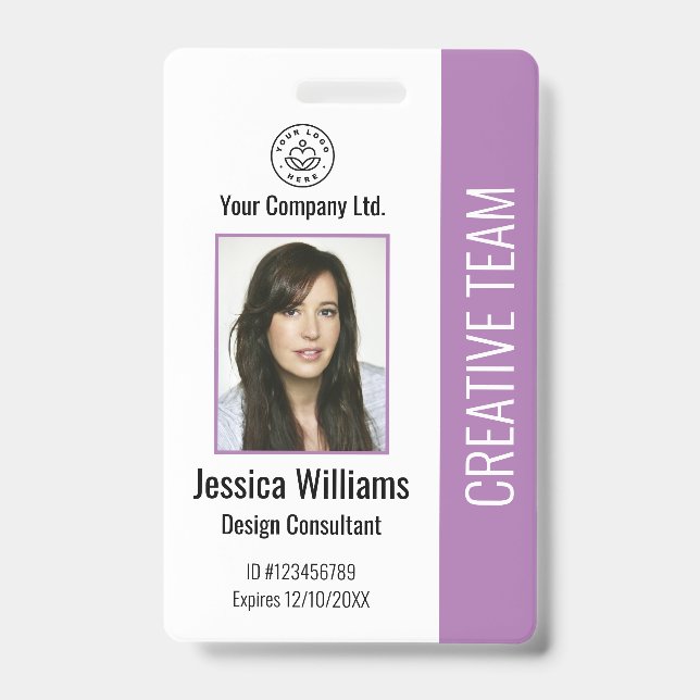 Photo de badge d'identification d'employé moderne  (Avant)