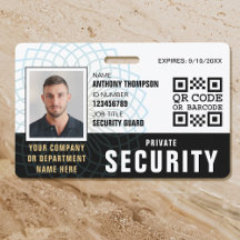 Photo de badge noir de garde de sécurité personnal