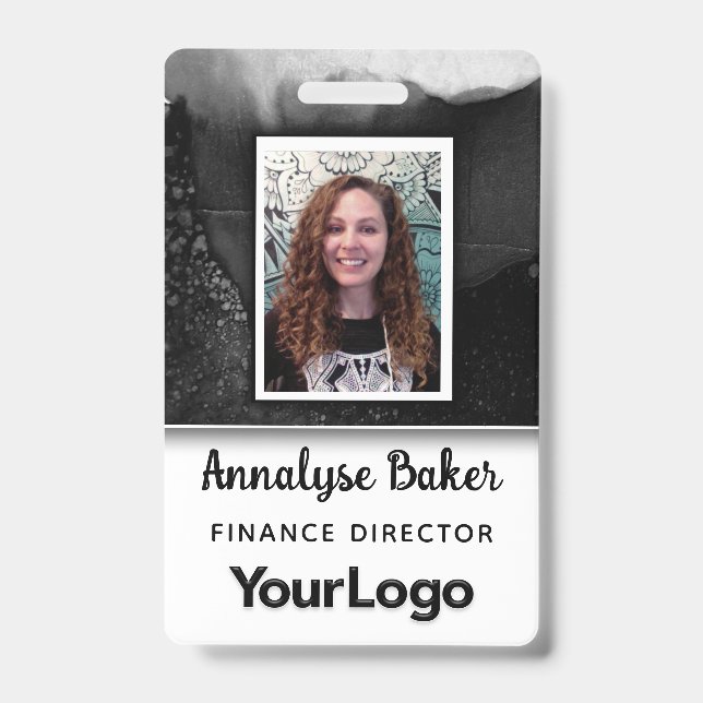 Photo de badge professionnel d'infirmière CNA noir (Avant)