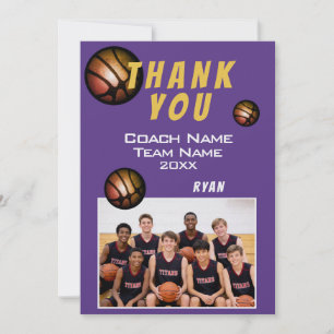 Photo de ballon de basket moderne Merci Coach