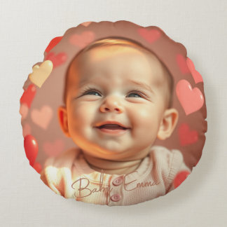 Photo de bébé Accueil Décor Coussin rond