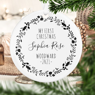 Photo de bébé de Noël noir blanc