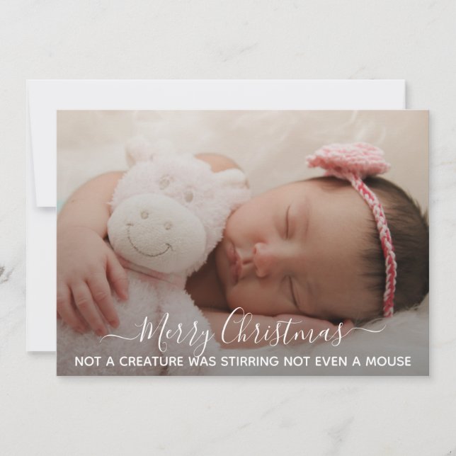 Photo de bébé endormi Phrase de Noël (Devant)
