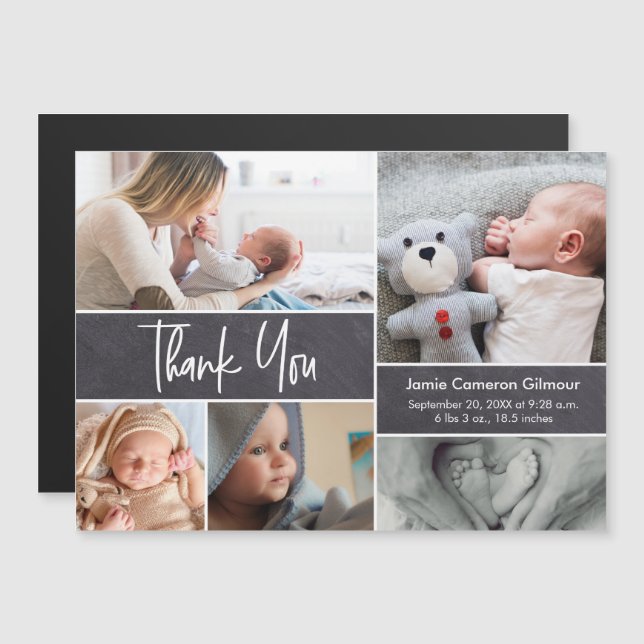 Photo de bébé personnalisée Collage Signalisation  (Devant / Derrière)