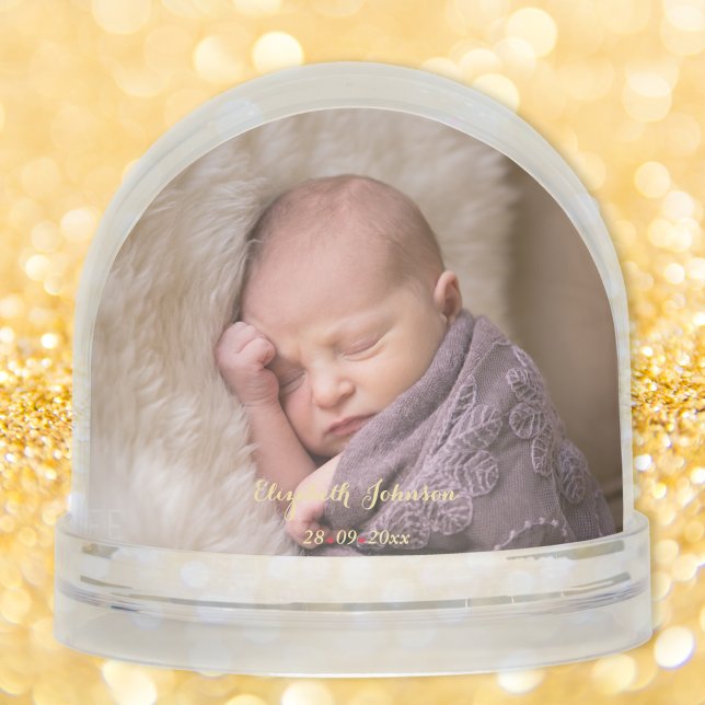 Photo de bébé personnalisée Mon premier Globe de n (Custom Baby Photo My First Christmas Snow Globe)