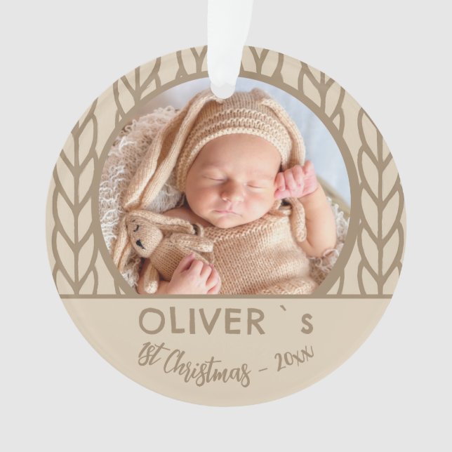 Photo de bébé tricotant pour son 1er Noël  (devant)