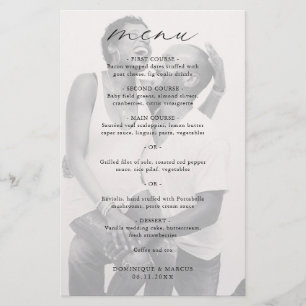 Photo de calligraphie élégante Menu de mariage mod