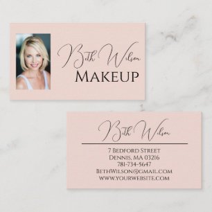 Photo de carte de visite de maquillage rose pâle é