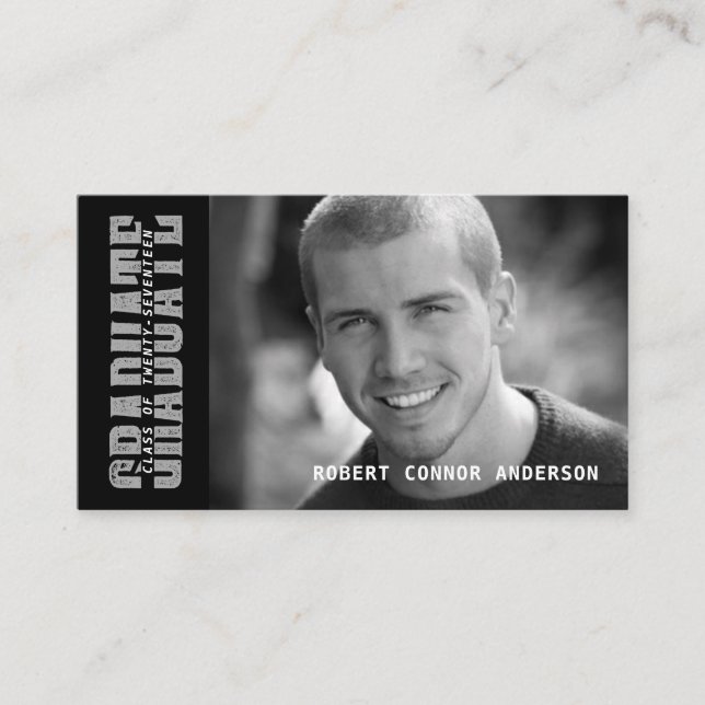 Photo de carte nominative d'obtention du diplôme - (Devant)