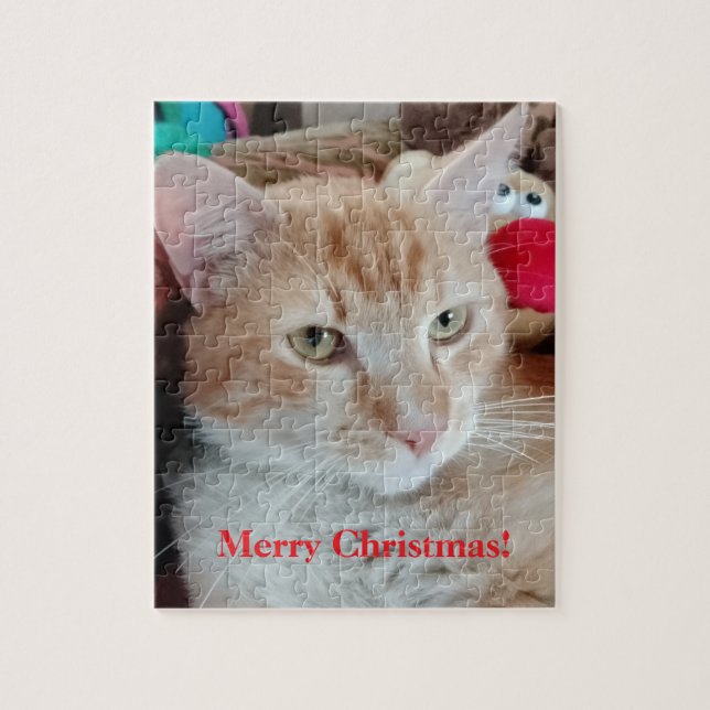 Photo de chat drôle Noël Puzzle (Vertical)