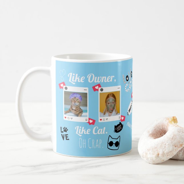 Photo de chat personnalisée Mug de café | Musique  (Avec donut)