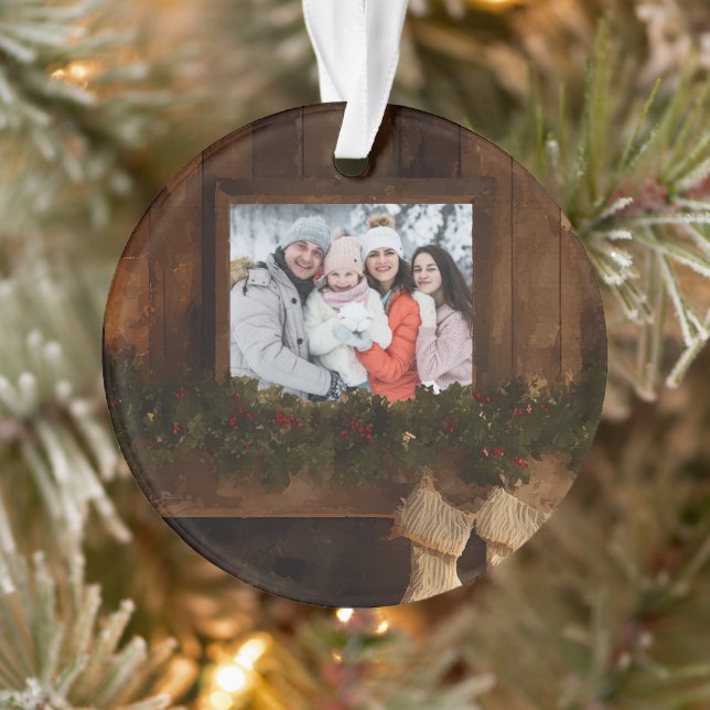 Photo de cheminée rustique de Noël en hiver (Arbre)