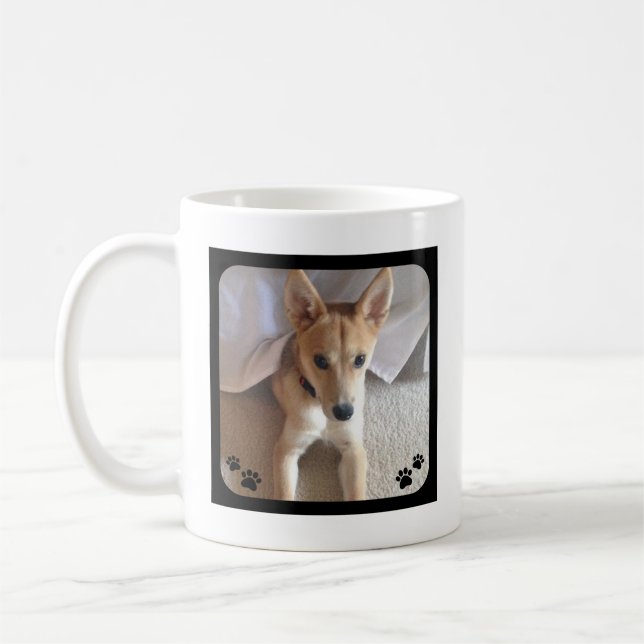 Photo de chien personnalisée Pawprints Café Mug (Gauche)