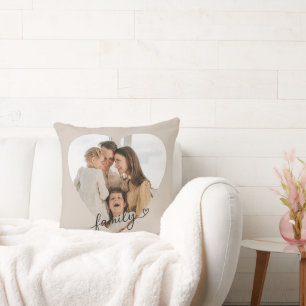 Photo de coeur personnalisée Coussin de famille -