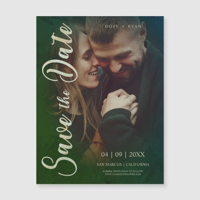 Photo de couple fiancé romantique avec typographie (Devant)