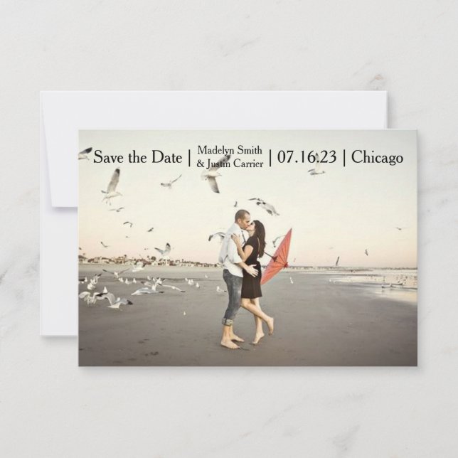 Photo de couple moderne - 3x5 Save the Date (Devant)