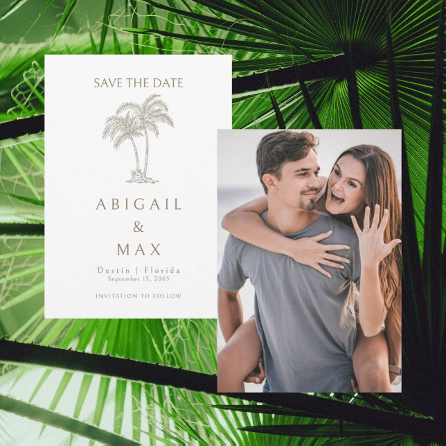 Photo de couple Palmier Save the Date II (Créateur téléchargé)