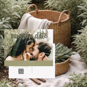 Photo de couple Sage Moderne Carte de faire-part I