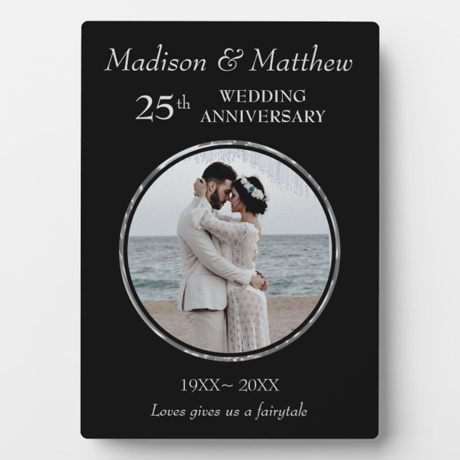 Photo de Custom Silver & Black Anniversary Plaque (Devant)