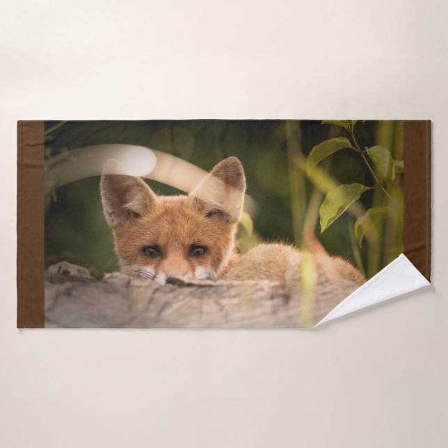 Photo de Cute Little Orange Fox (Serviette de bain)