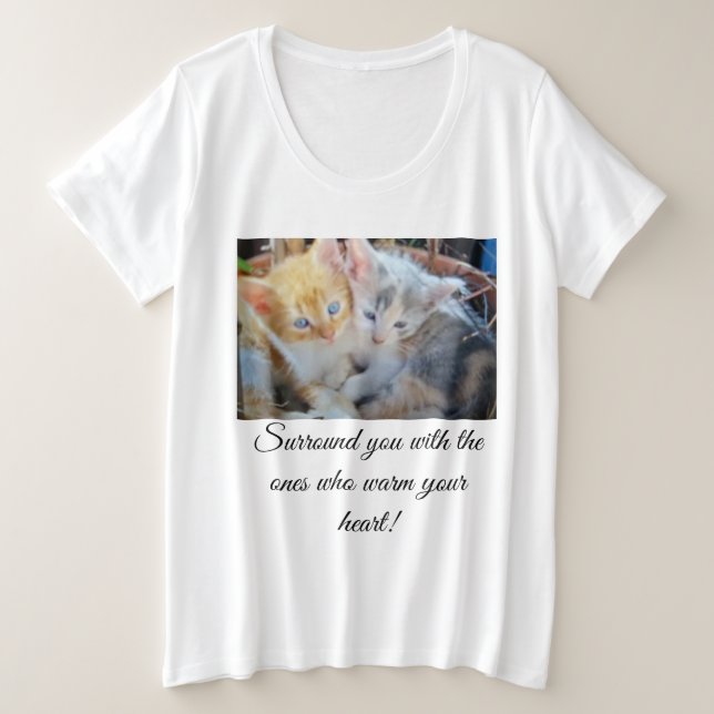 Photo de deux chatons mignons devant, cœur de patt (Design devant)