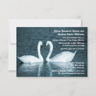 Photo de deux cygnes - Faire-part de mariage 3x5